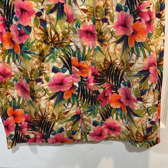 Zara Tropical Floral Fitted Midi Dress L - Picture 7 of 9